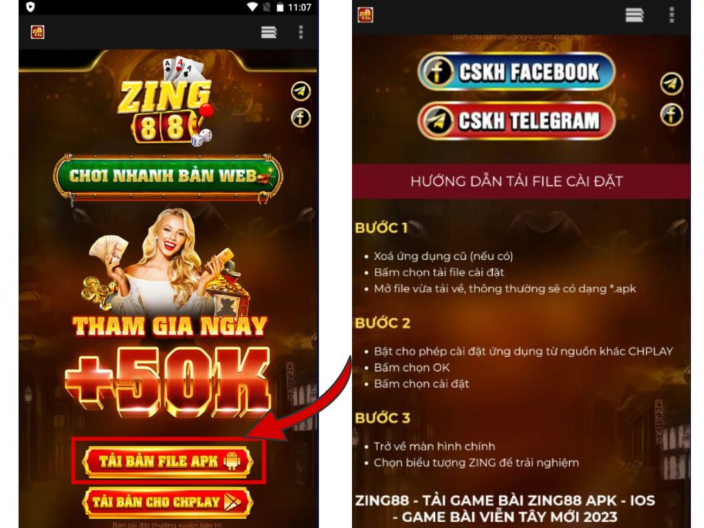 Cách tải Zing88 về điện thoại Android